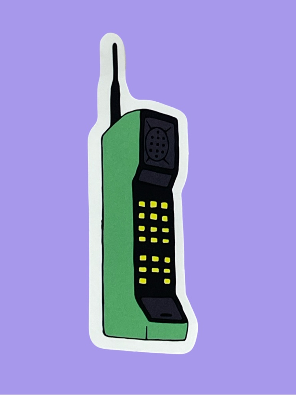 Green Retro Mobile Phone Sticker